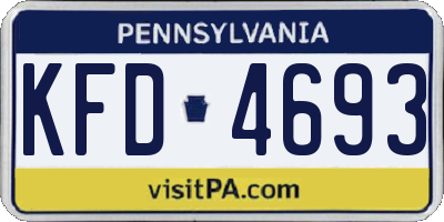 PA license plate KFD4693
