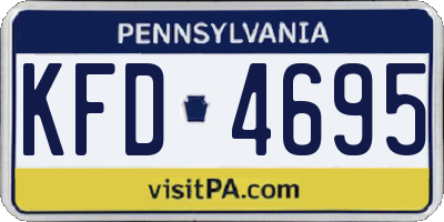 PA license plate KFD4695