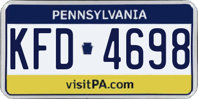 PA license plate KFD4698