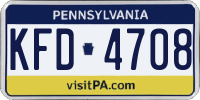 PA license plate KFD4708