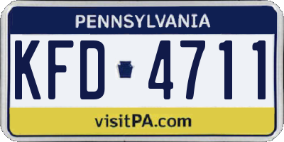 PA license plate KFD4711