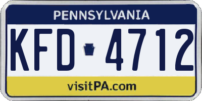 PA license plate KFD4712