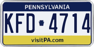 PA license plate KFD4714
