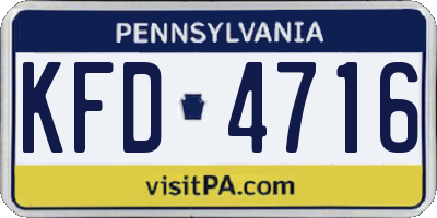 PA license plate KFD4716