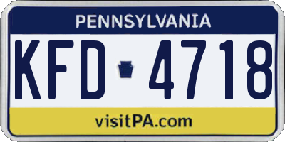 PA license plate KFD4718