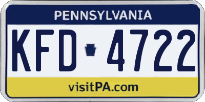PA license plate KFD4722
