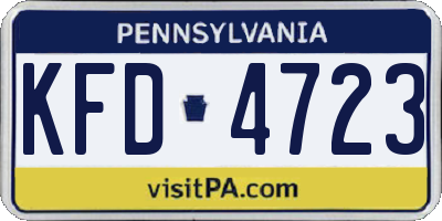 PA license plate KFD4723
