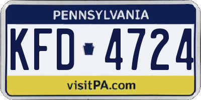 PA license plate KFD4724