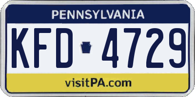 PA license plate KFD4729