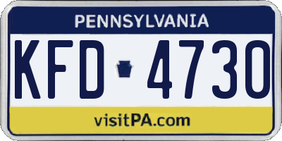 PA license plate KFD4730