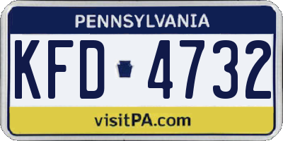 PA license plate KFD4732