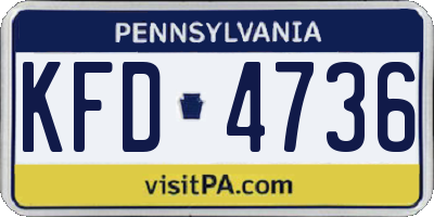 PA license plate KFD4736