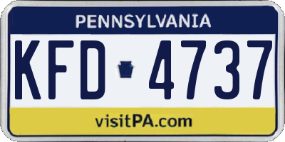 PA license plate KFD4737