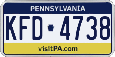 PA license plate KFD4738