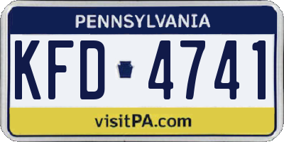 PA license plate KFD4741