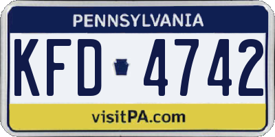 PA license plate KFD4742