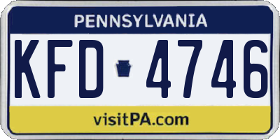 PA license plate KFD4746
