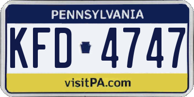 PA license plate KFD4747