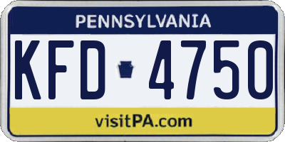 PA license plate KFD4750