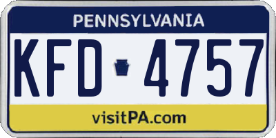 PA license plate KFD4757