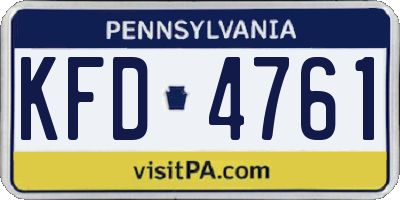 PA license plate KFD4761