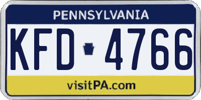 PA license plate KFD4766