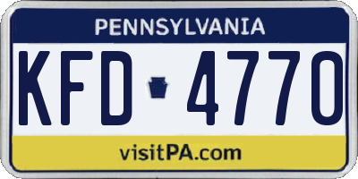 PA license plate KFD4770