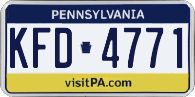 PA license plate KFD4771
