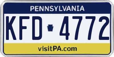 PA license plate KFD4772