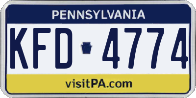 PA license plate KFD4774