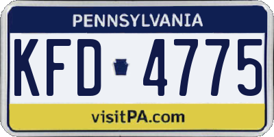 PA license plate KFD4775
