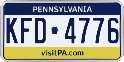 PA license plate KFD4776