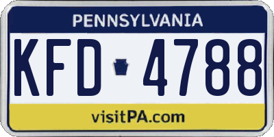 PA license plate KFD4788