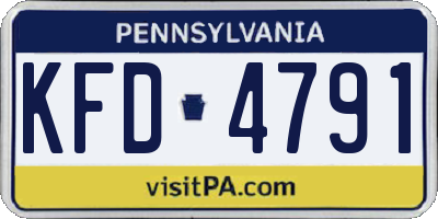 PA license plate KFD4791