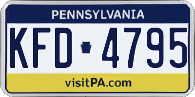 PA license plate KFD4795