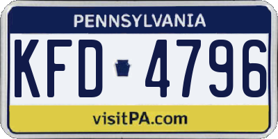 PA license plate KFD4796