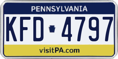 PA license plate KFD4797