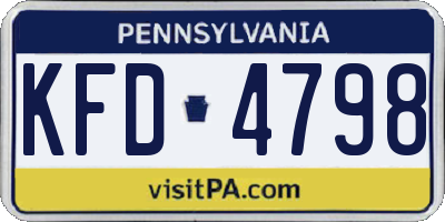 PA license plate KFD4798