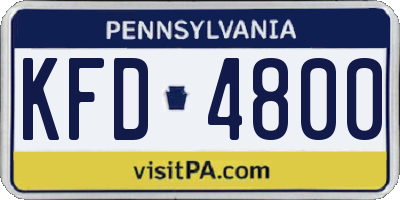 PA license plate KFD4800