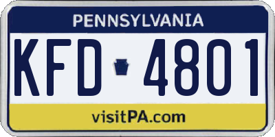 PA license plate KFD4801