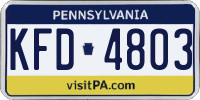 PA license plate KFD4803