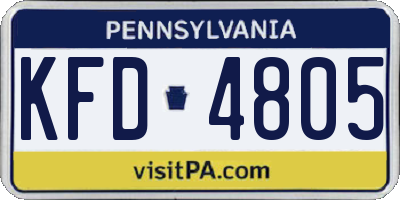 PA license plate KFD4805