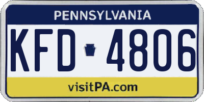 PA license plate KFD4806