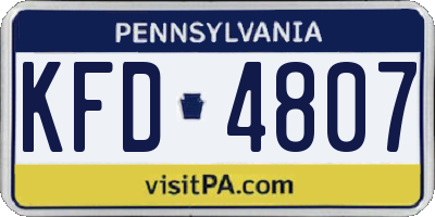 PA license plate KFD4807