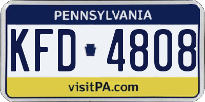 PA license plate KFD4808