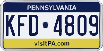 PA license plate KFD4809