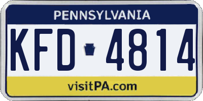 PA license plate KFD4814