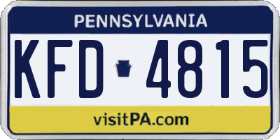 PA license plate KFD4815