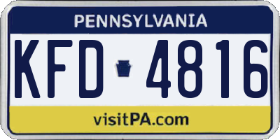 PA license plate KFD4816
