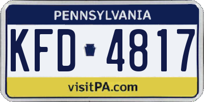 PA license plate KFD4817
